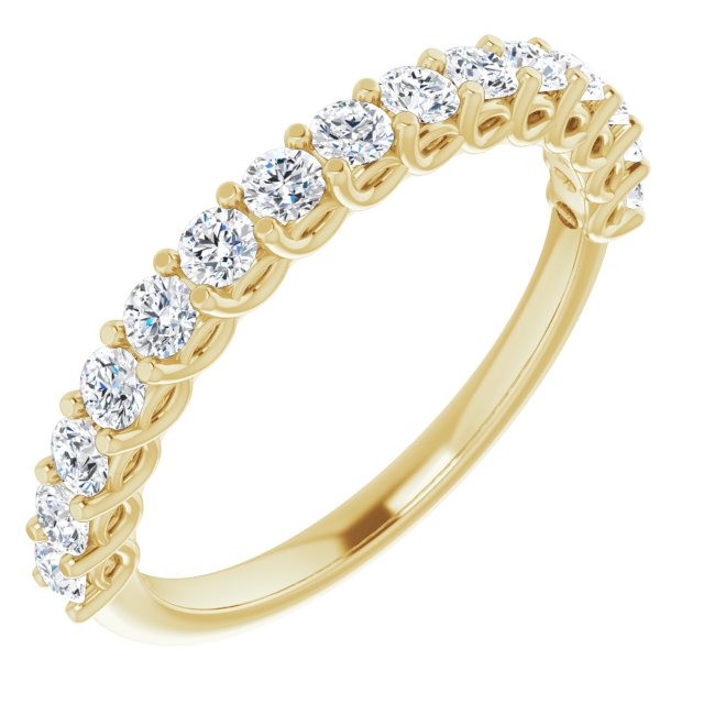 0.75 ct. Round Cut Diamond Shared Prong Wedding Band-VIRABYANI
